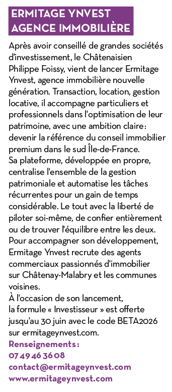 Ermitage Ynvest dans le Magazine de Châtenay-Malabry